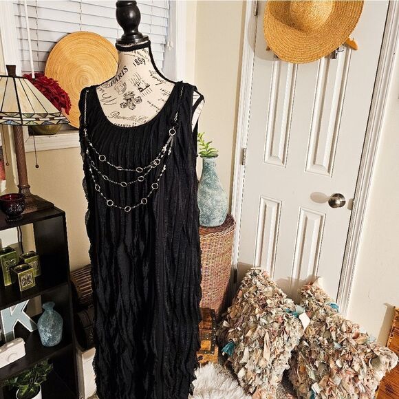 New VTG Roaman's Ruffle Detail Party Sheath Dress. 1XL FIT - Picture 12 of 15